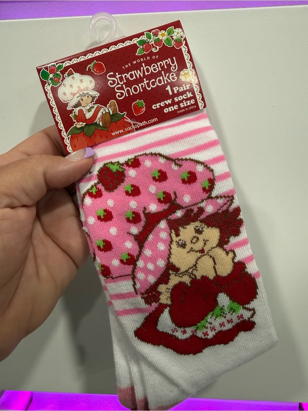 Socks Strawberry Shortcake Crew Socks fits size 8-12